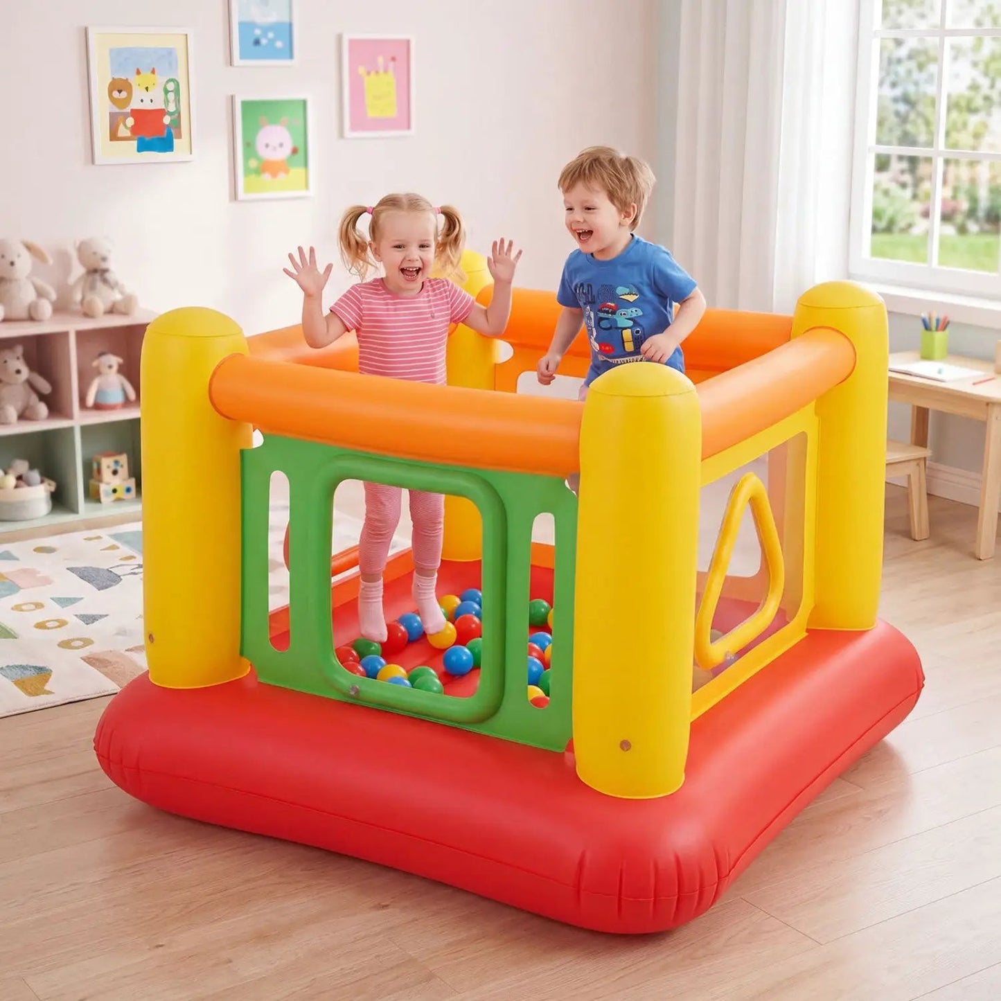 Inflatable Bounce House for Kids with Clear Sides