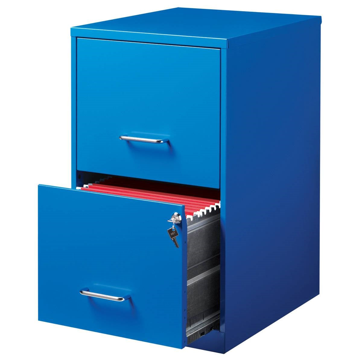 Blue Metal 2-Drawer Vertical Key Locking Heavy Duty Filing Cabinet - Tampa Home & Garden Store