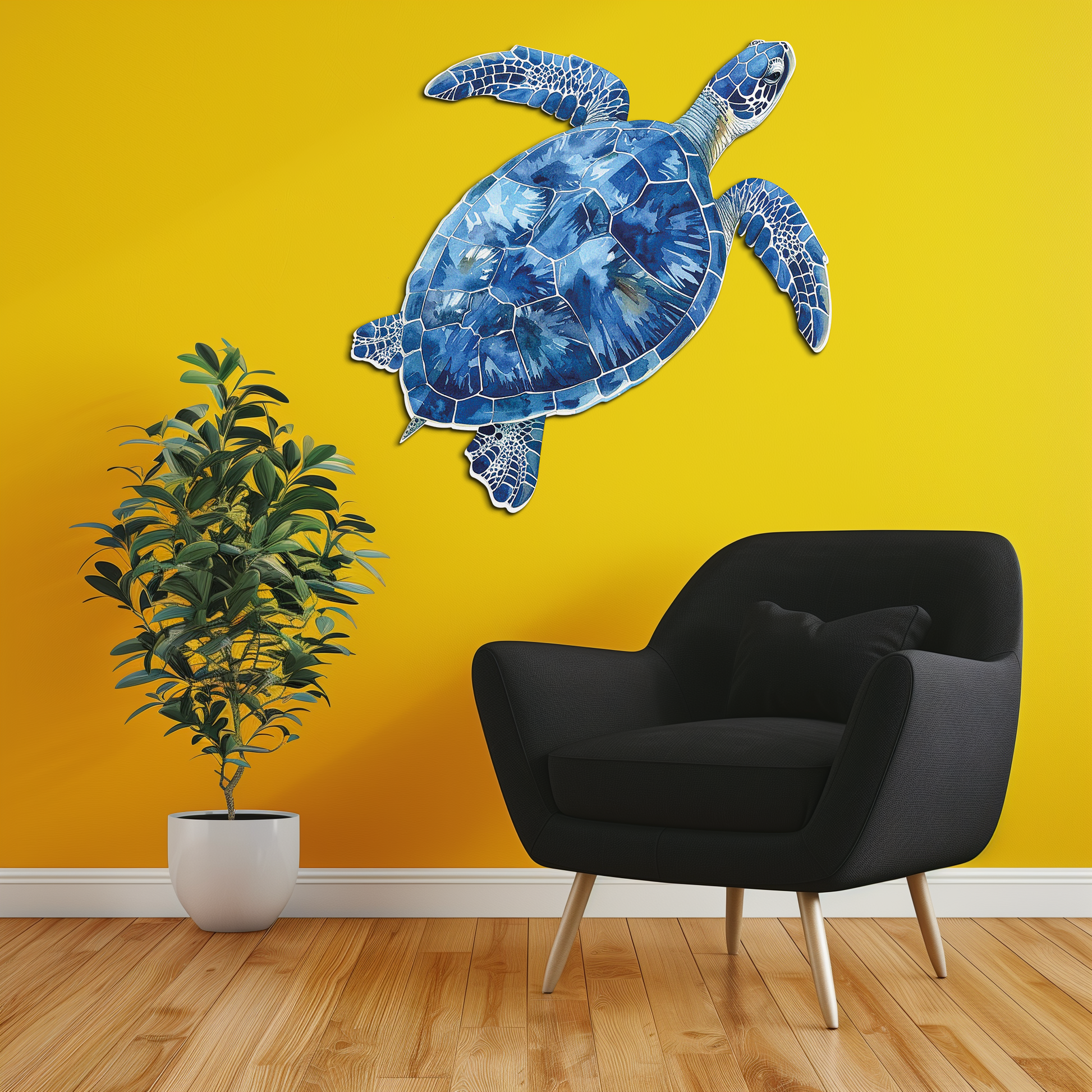 Blue Mosaic Sea Turtle Metal Wall Art – Ocean UV Decor-KAFUVM007 - Tampa Home & Garden Store