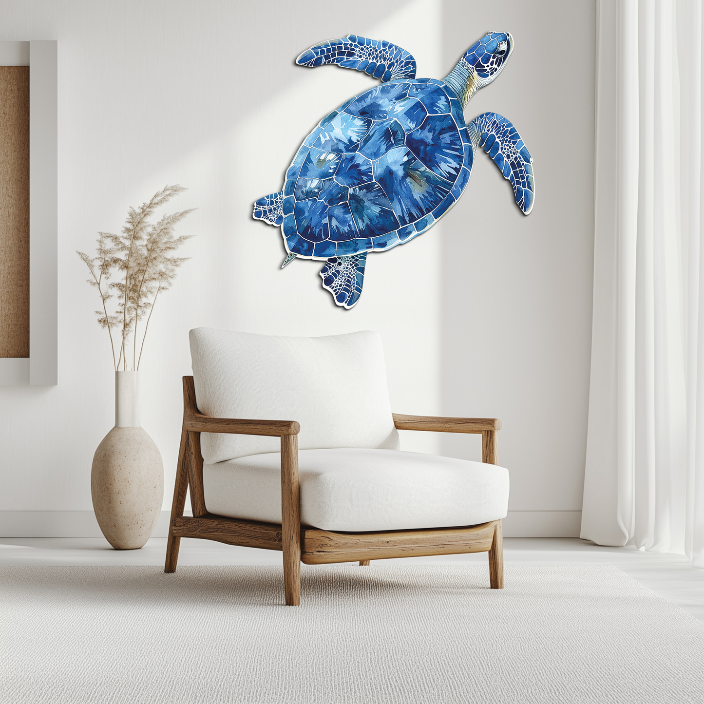 Blue Mosaic Sea Turtle Metal Wall Art – Ocean UV Decor-KAFUVM007 - Tampa Home & Garden Store