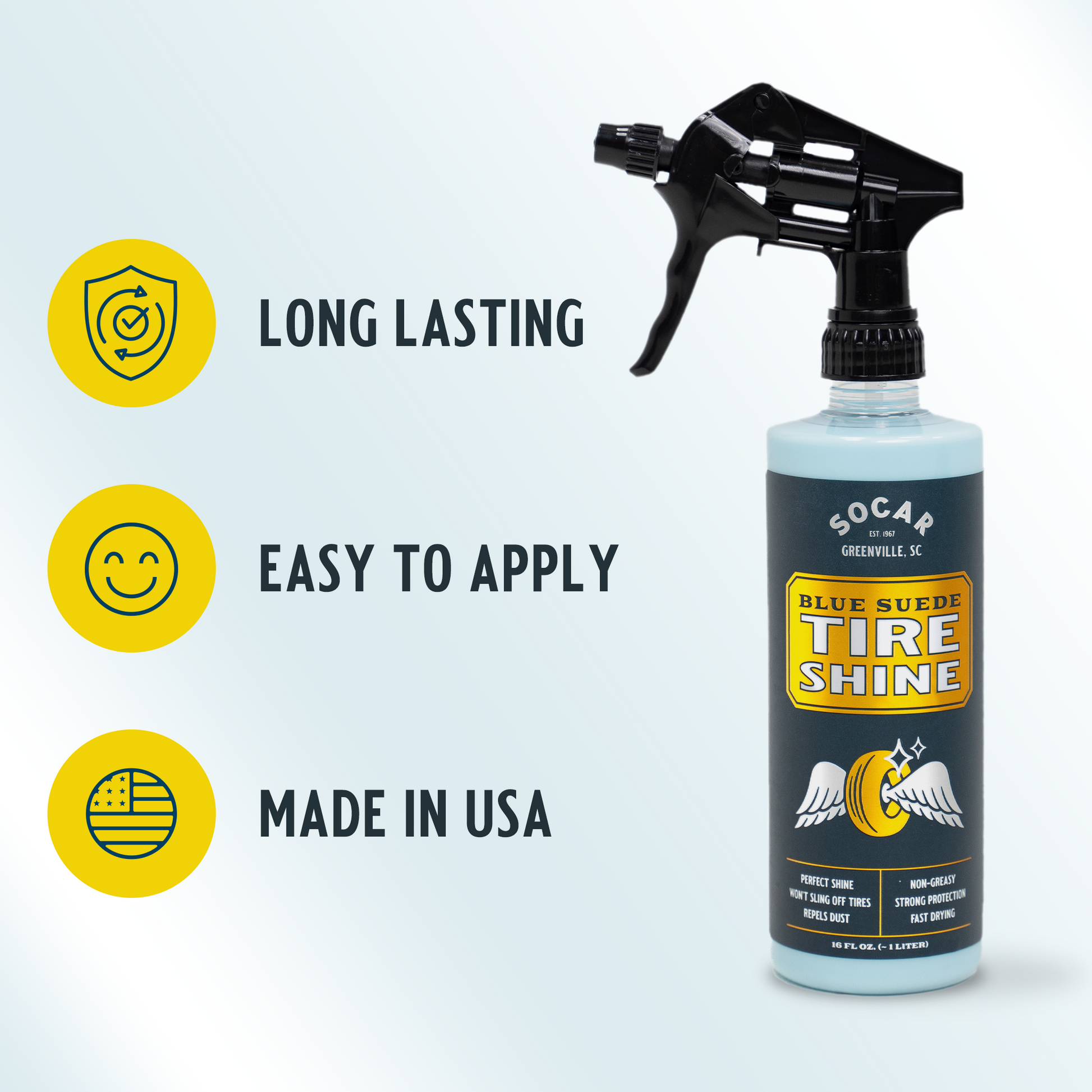 Blue Suede Tire Shine with Protect Shield Formula™ - Tampa Home & Garden Store
