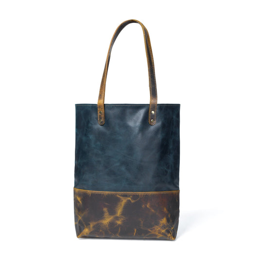 Blue Women's Leather Tote - Tampa Home & Garden Store