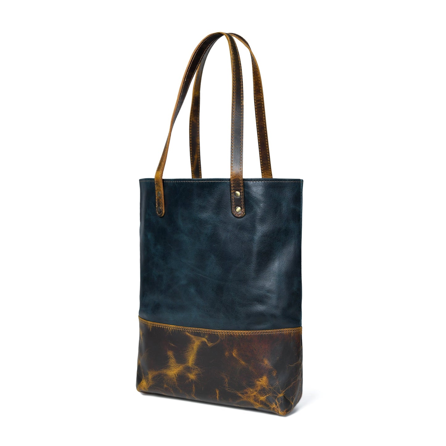 Blue Women's Leather Tote - Tampa Home & Garden Store