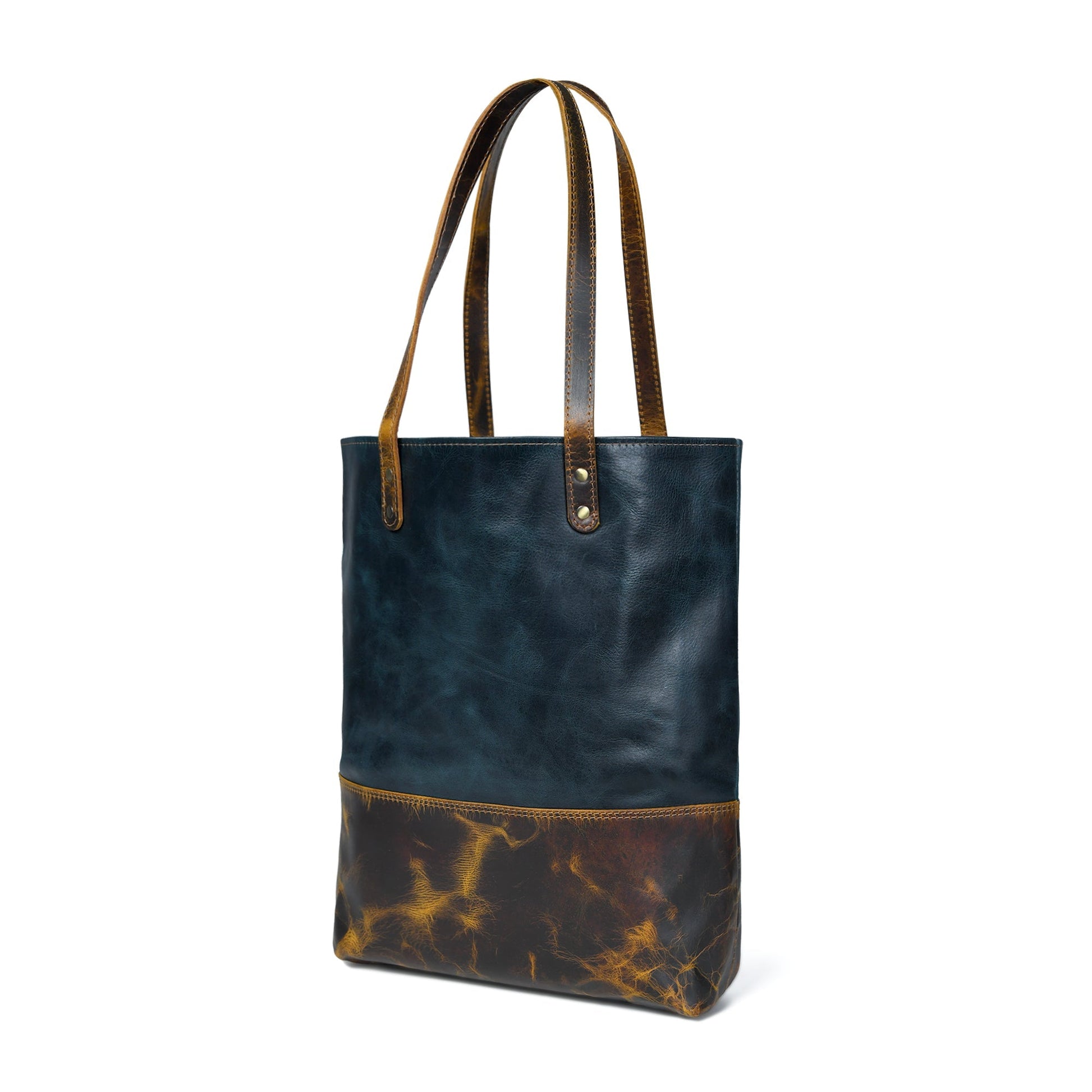 Blue Women's Leather Tote - Tampa Home & Garden Store