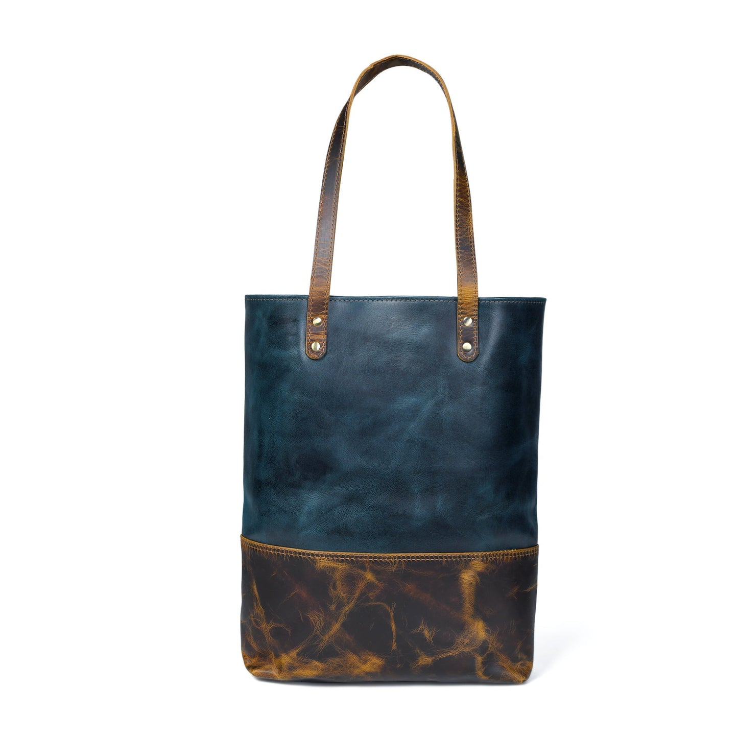 Blue Women's Leather Tote - Tampa Home & Garden Store