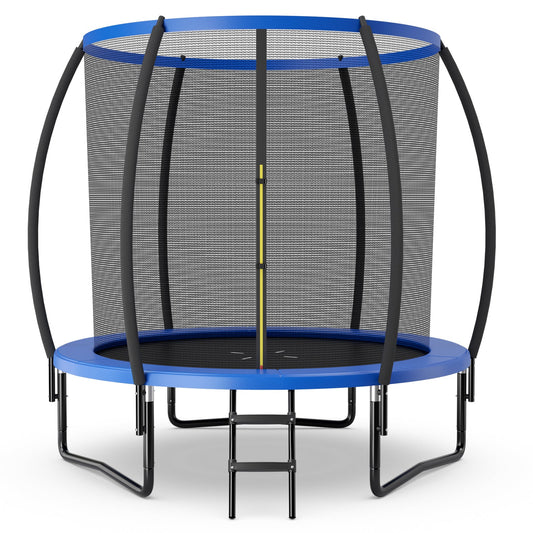 8 Feet ASTM Approved Recreational Trampoline with Ladder-Blue - Tampa Home & Garden Store