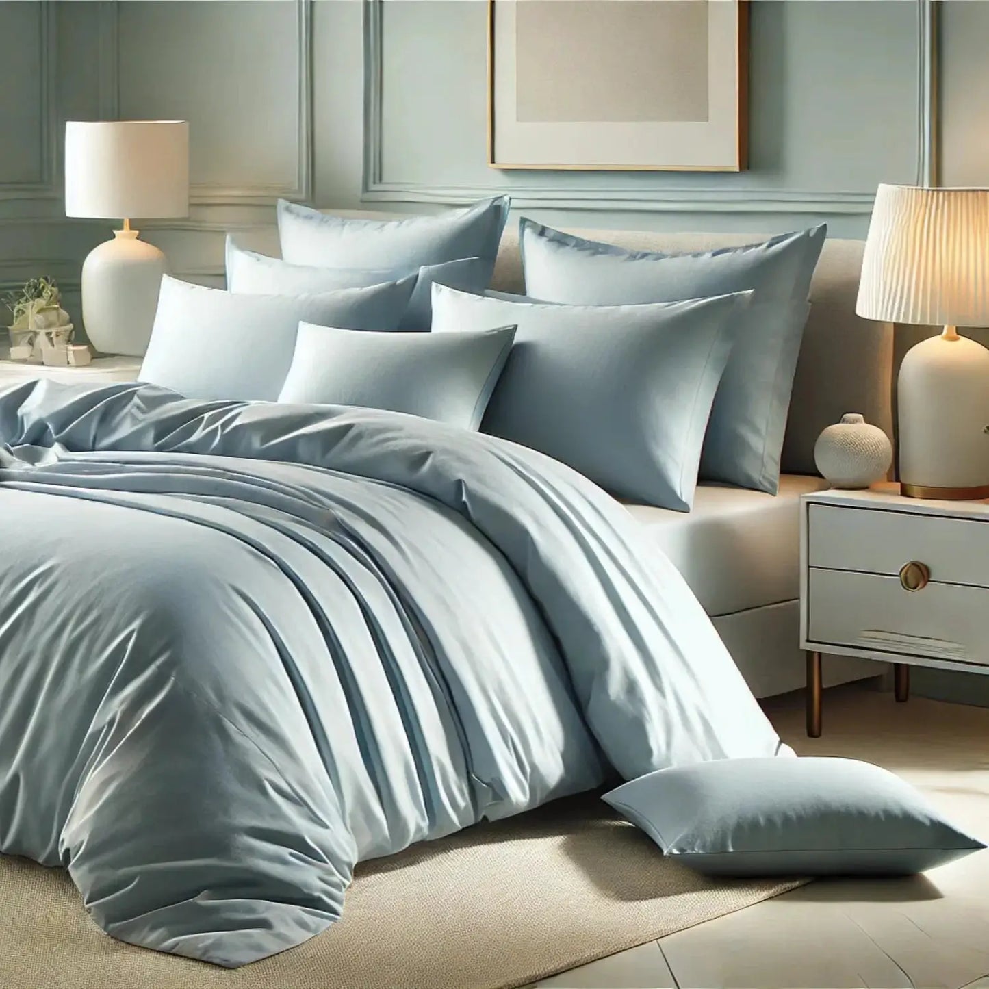 Bamboo Duvet Cover and Shams Set in Viscose