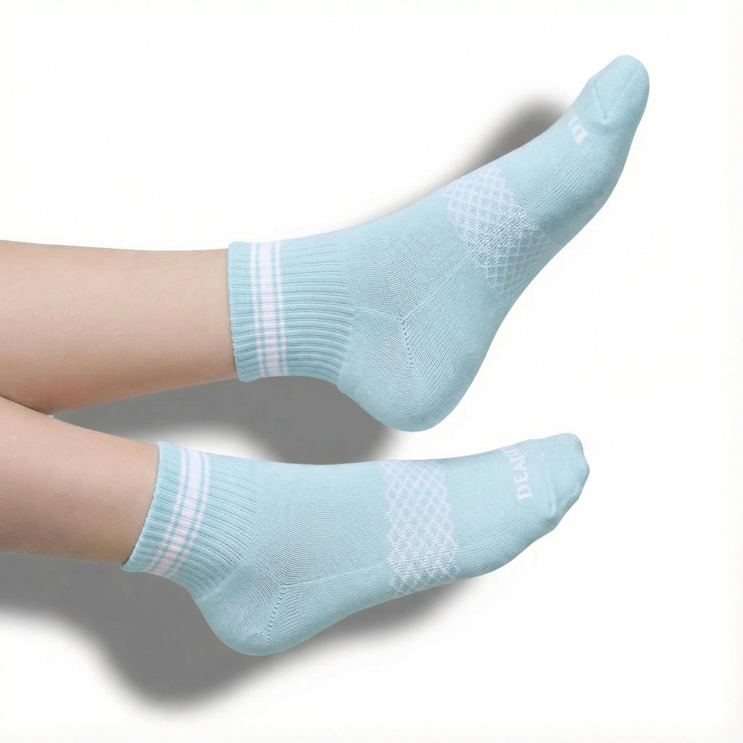 DeadSoxy Women's Quarter Crew athletic socks 4-pack in light blue on Tampa Home & Garden Store