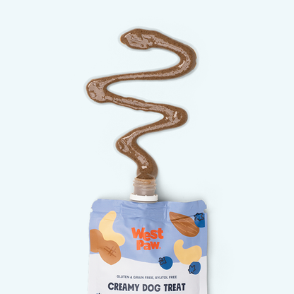 West Paw Nut Butter Blueberry Chia Seed Creamy Dog Treat in squeeze tube on Tampa Home & Garden Store