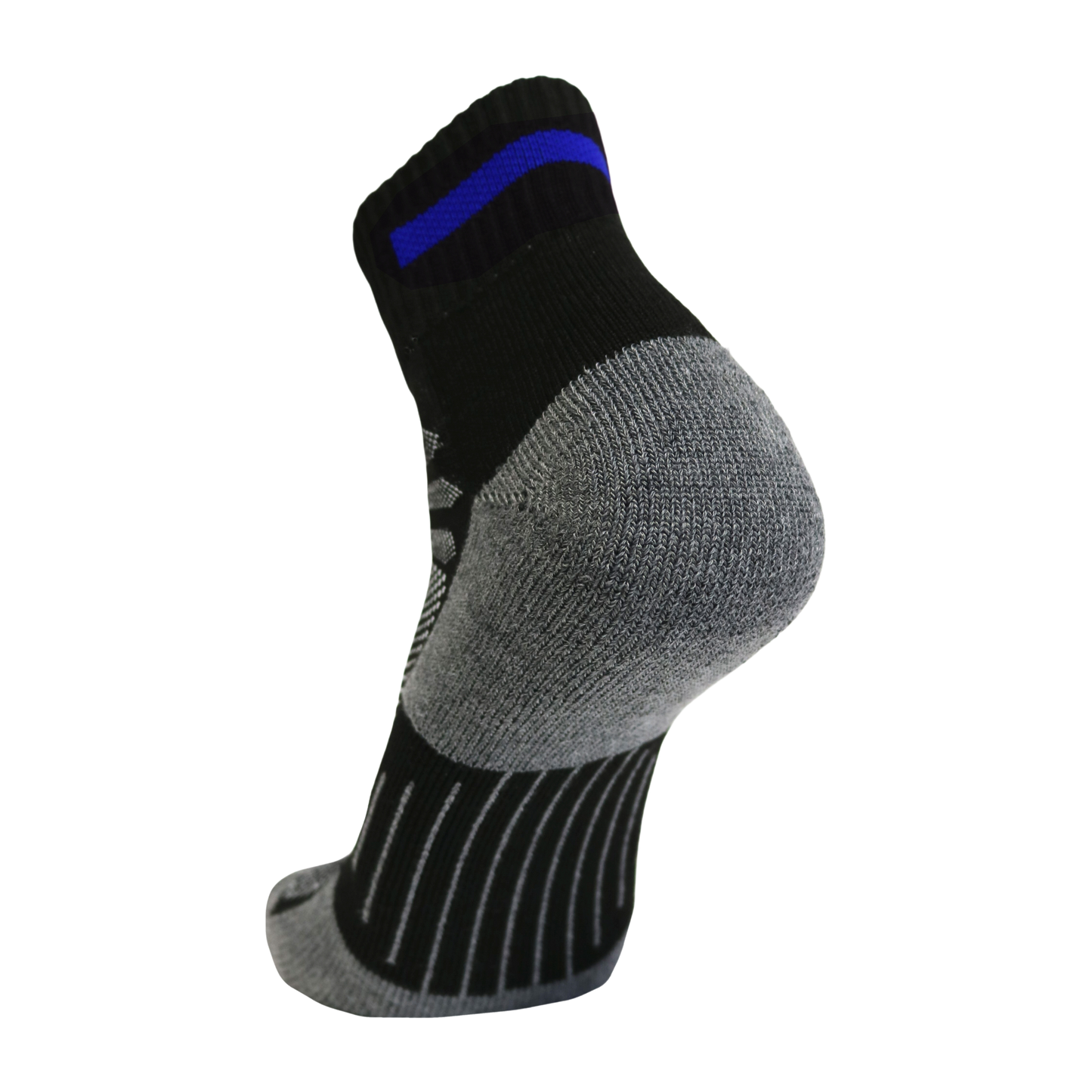 Blue Line Quarter Sock, first responder sock by Covert Threads, black with blue stripe on Tampa Home & Garden Store