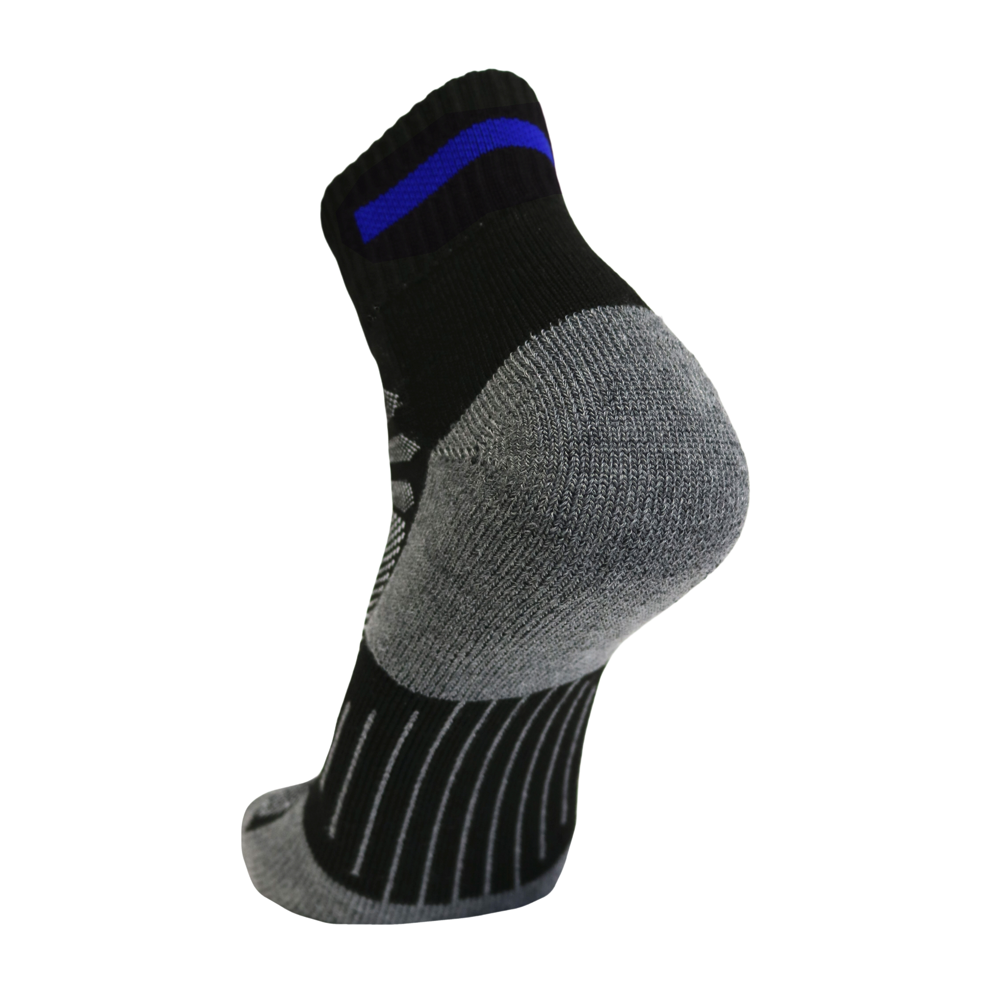 Blue Line Quarter Sock, first responder sock by Covert Threads, black with blue stripe on Tampa Home & Garden Store