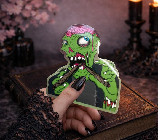 Blunt Brains – Zombie Stoner Die Cut Waterproof Sticker- A little undead, a lotta baked - Tampa Home & Garden Store