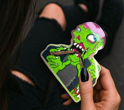 Blunt Brains – Zombie Stoner Die Cut Waterproof Sticker- A little undead, a lotta baked - Tampa Home & Garden Store