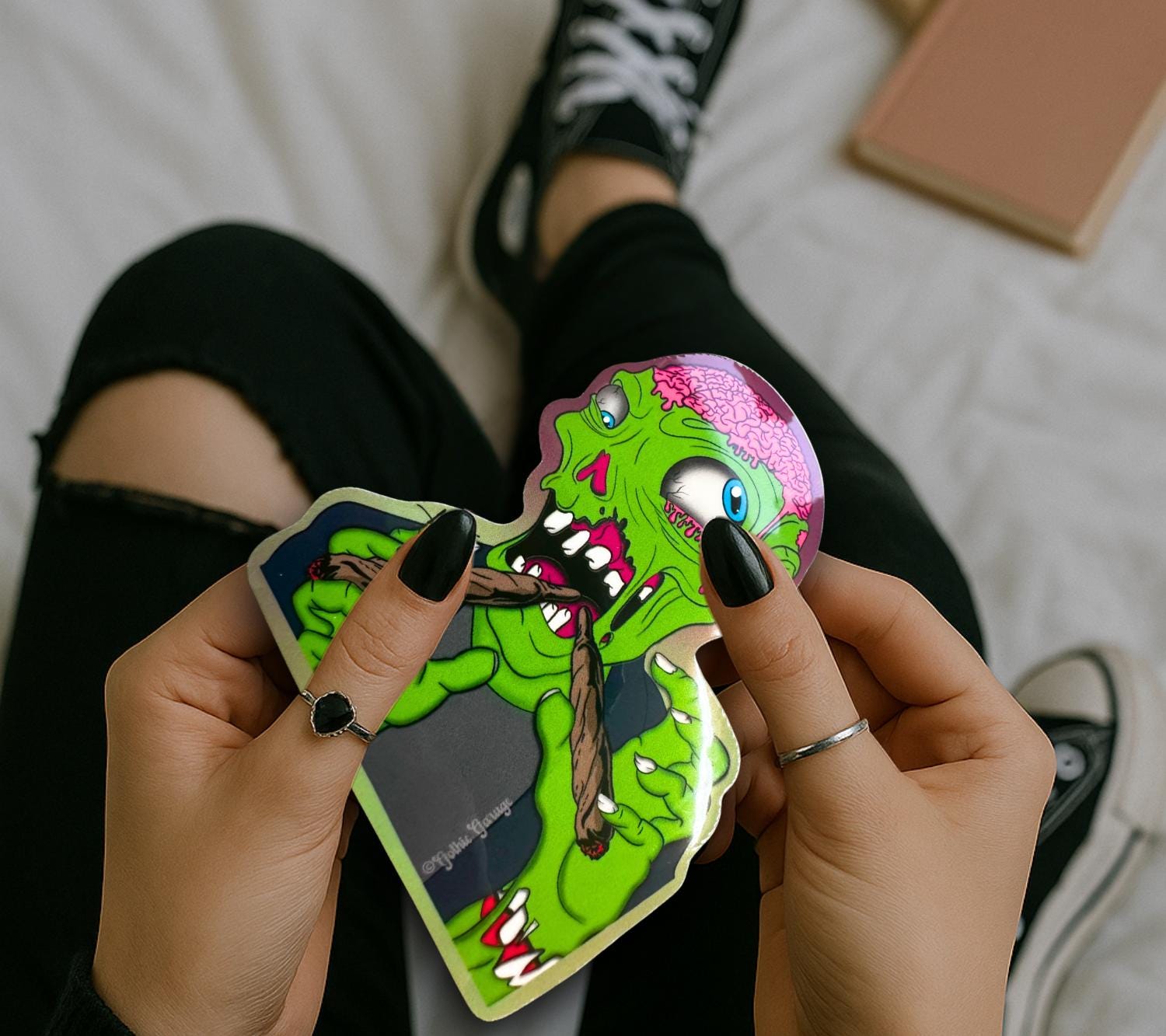 Blunt Brains – Zombie Stoner Die Cut Waterproof Sticker- A little undead, a lotta baked - Tampa Home & Garden Store