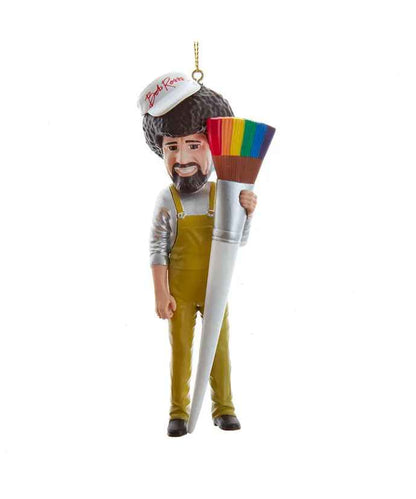 Bob Ross With Paint Brush Ornament - Tampa Home & Garden Store