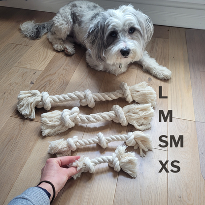 Boba & Vespa 100% Organic Cotton Rope Dog Toy - 5 Sizes - Tampa Home & Garden Store