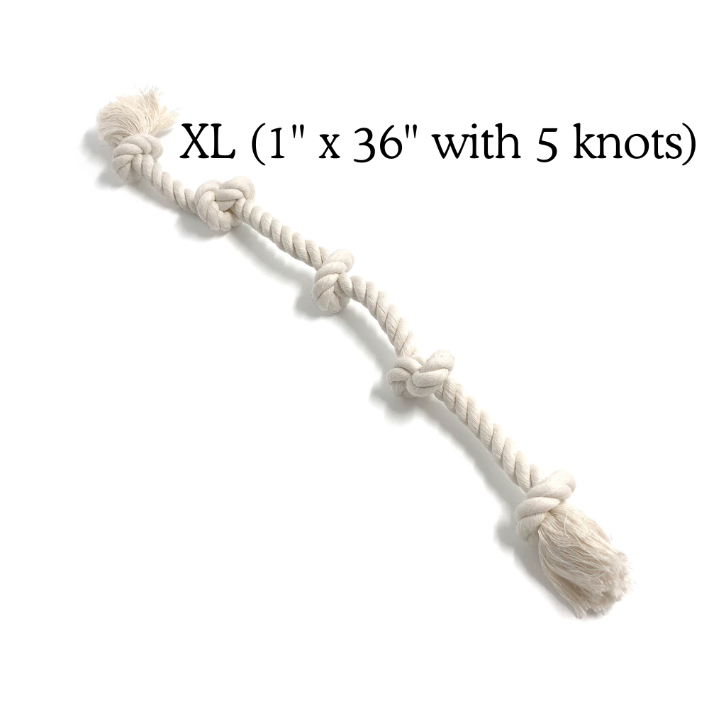 Boba & Vespa 100% Organic Cotton Rope Dog Toy - 5 Sizes - Tampa Home & Garden Store