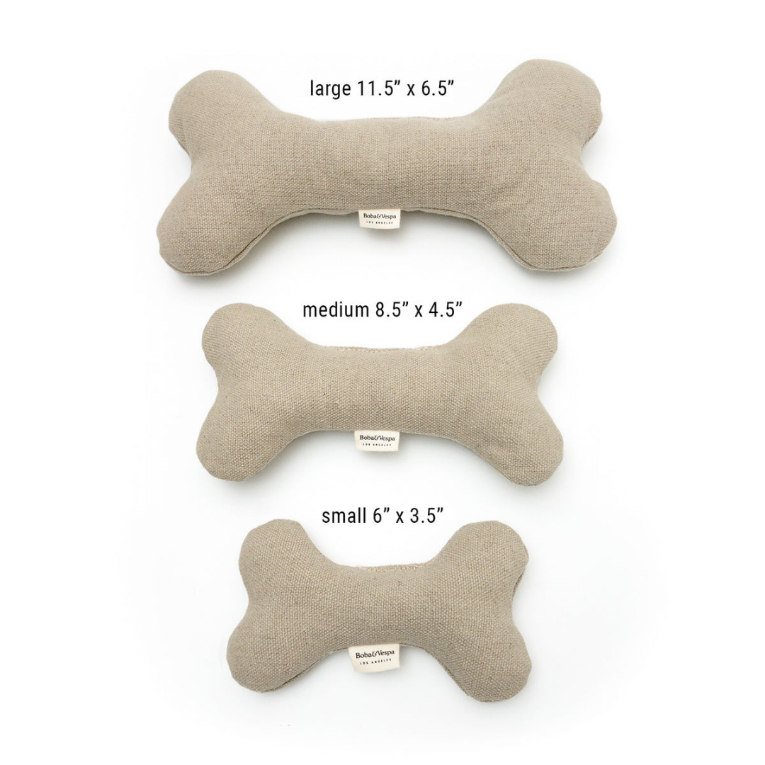 Boba & Vespa Plush Hemp Dog Bone Toy for Gentle Chewers | Soft & Squeaker Free - Tampa Home & Garden Store