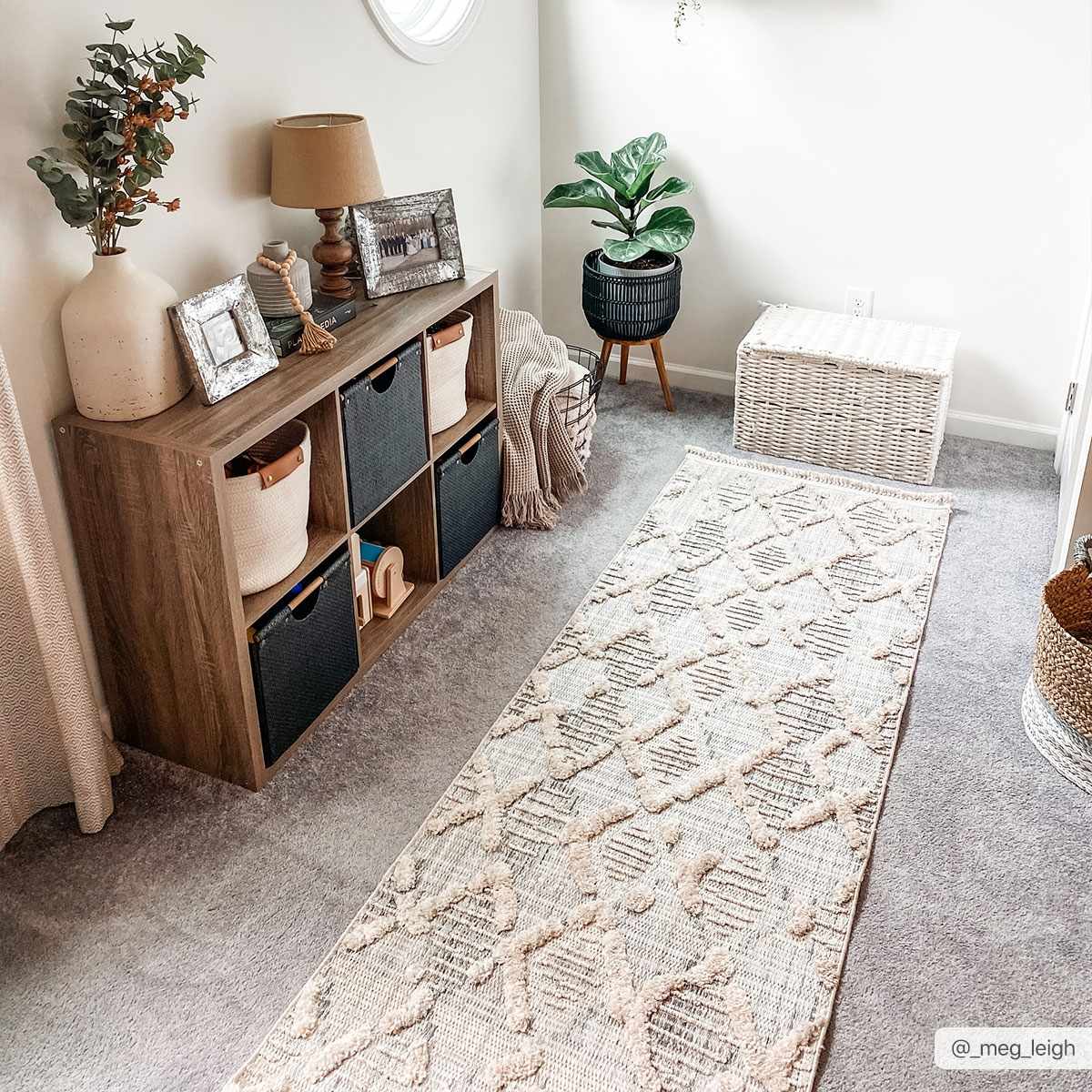 Bogtong High-Low Rustic Rug beige cream textured runner by Boutique Rugs on Tampa Home & Garden Store