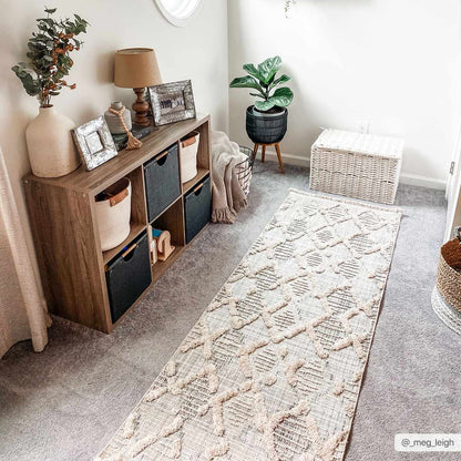 Bogtong High-Low Rustic Rug beige cream textured runner by Boutique Rugs on Tampa Home & Garden Store