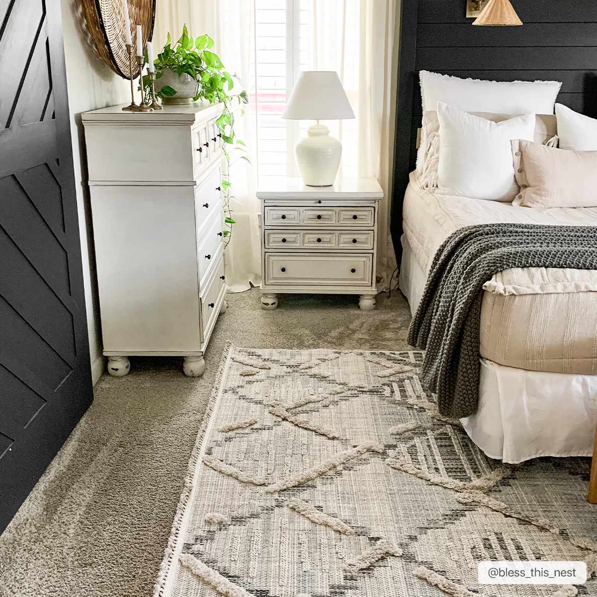 Bogtong High-Low Rustic Rug by Boutique Rugs in ivory and taupe with geometric texture on Tampa Home & Garden Store