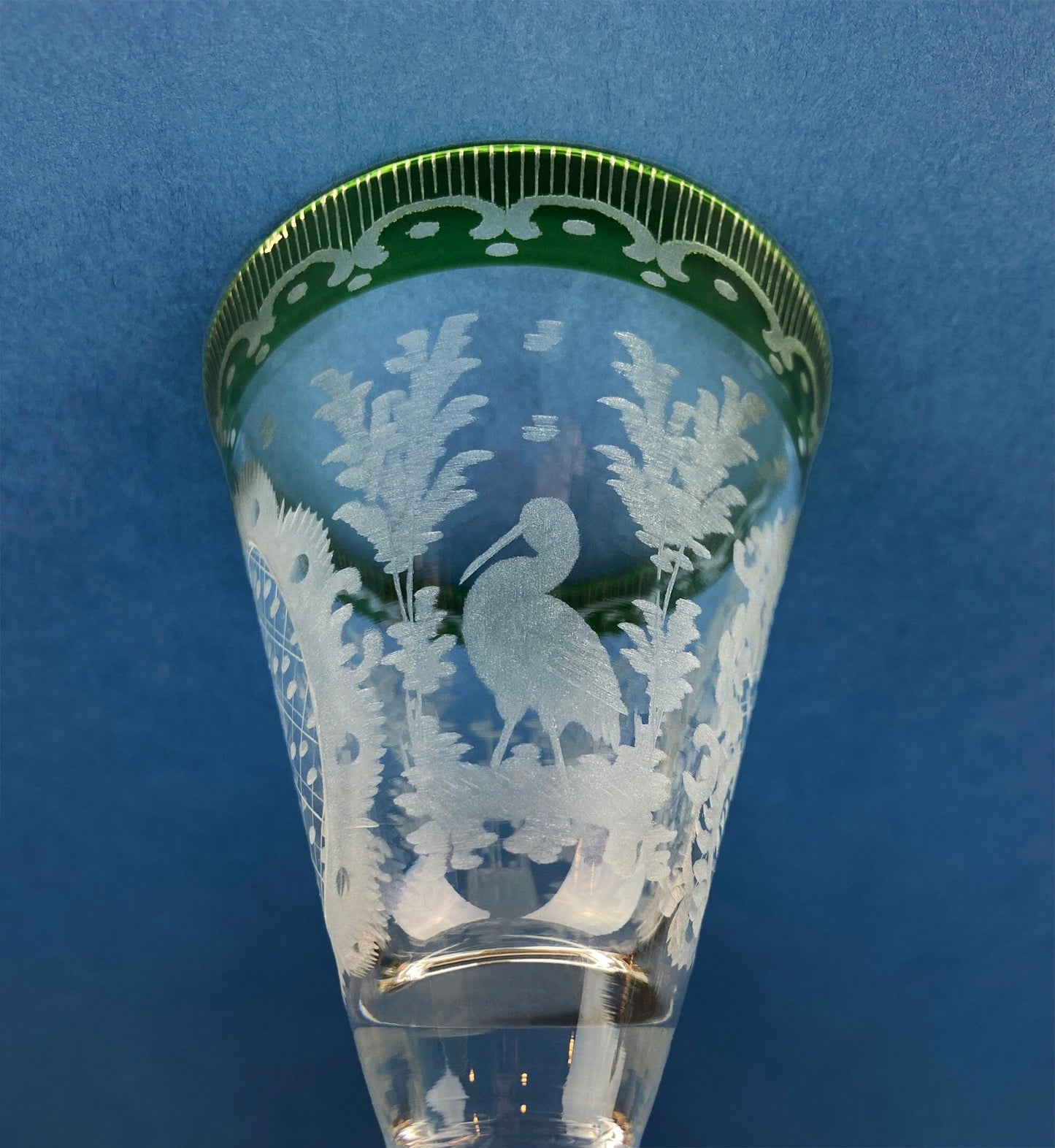 Bohemian Crystal Sweet Wine or Cordial Glasses. Set of Five Sapphire to Clear Cut Crystal Stemware. Look Like Jewels. Luxury Living. - Tampa Home & Garden Store