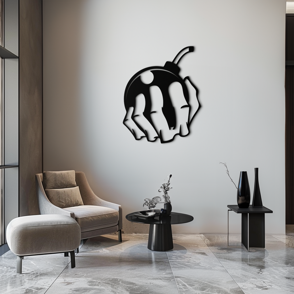 Bomb Hand Metal Wall Art - Edgy Modern Steel Decor - KAF085 - Tampa Home & Garden Store