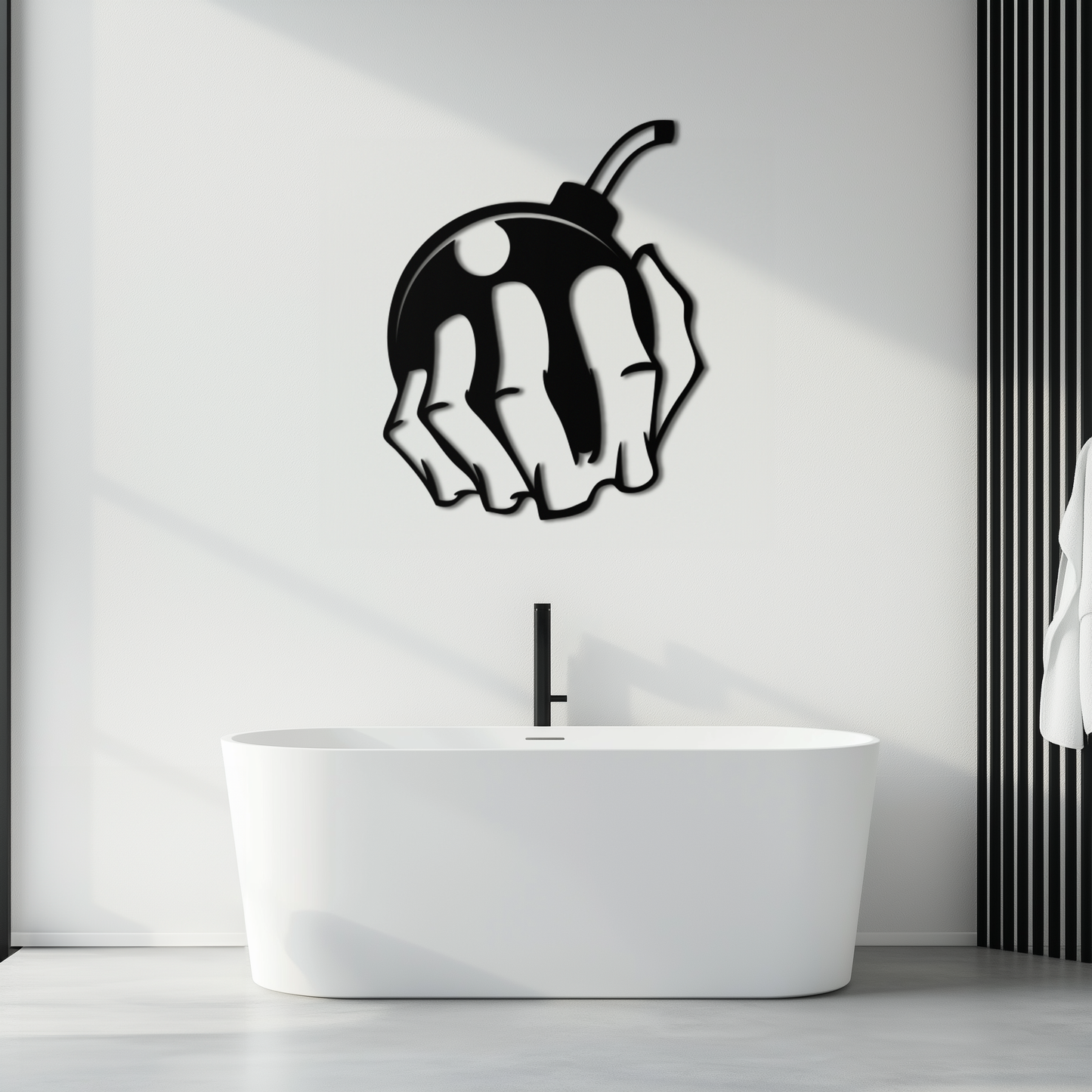 Bomb Hand Metal Wall Art - Edgy Modern Steel Decor - KAF085 - Tampa Home & Garden Store