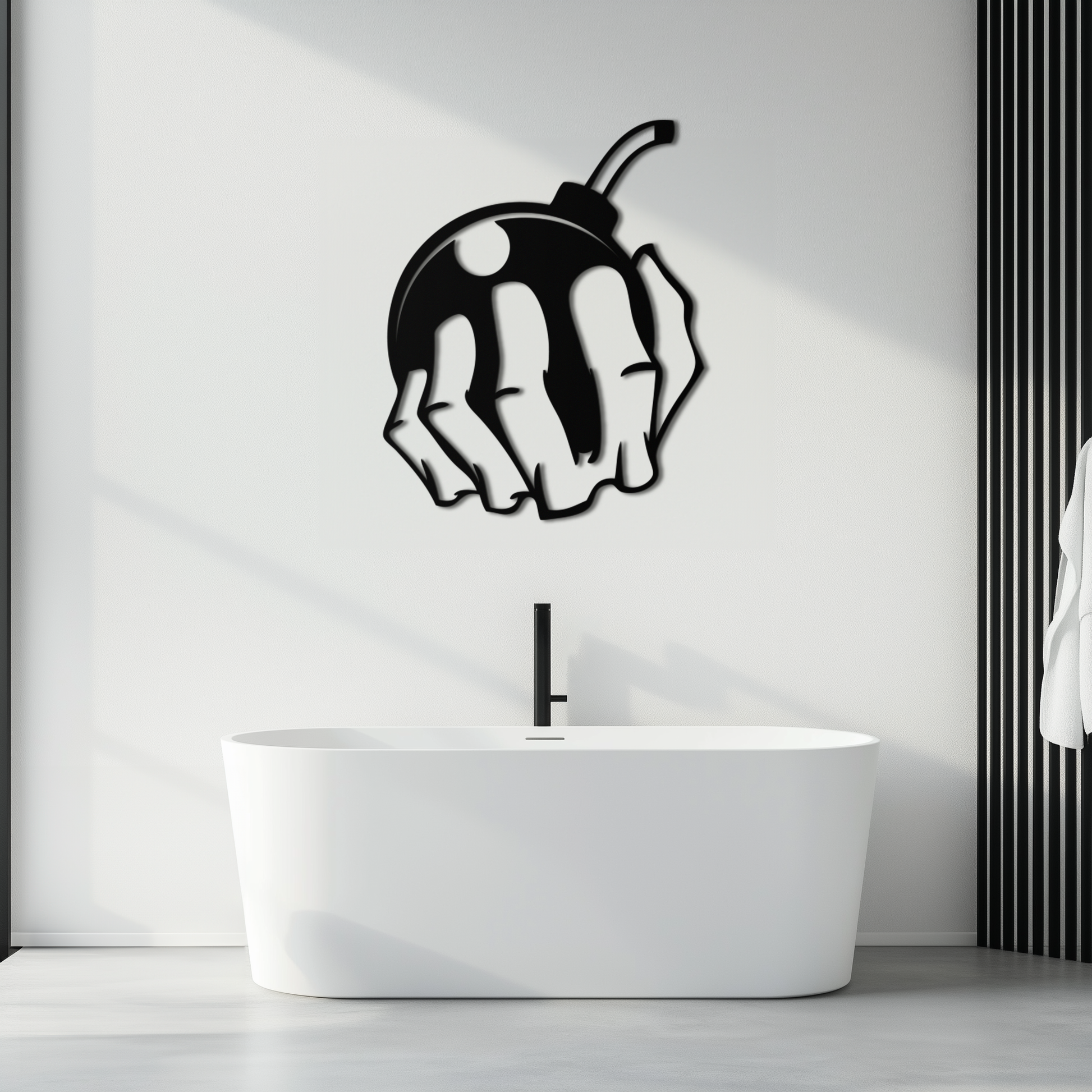 Bomb Hand Metal Wall Art - Edgy Modern Steel Decor - KAF085 - Tampa Home & Garden Store