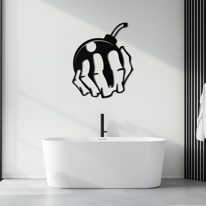 Bomb Hand Metal Wall Art - Edgy Modern Steel Decor - KAF085 - Tampa Home & Garden Store