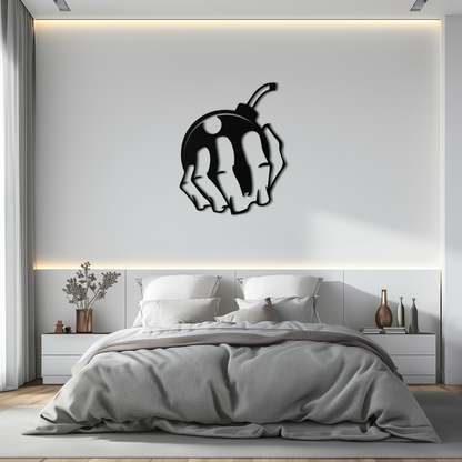 Bomb Hand Metal Wall Art - Edgy Modern Steel Decor - KAF085 - Tampa Home & Garden Store