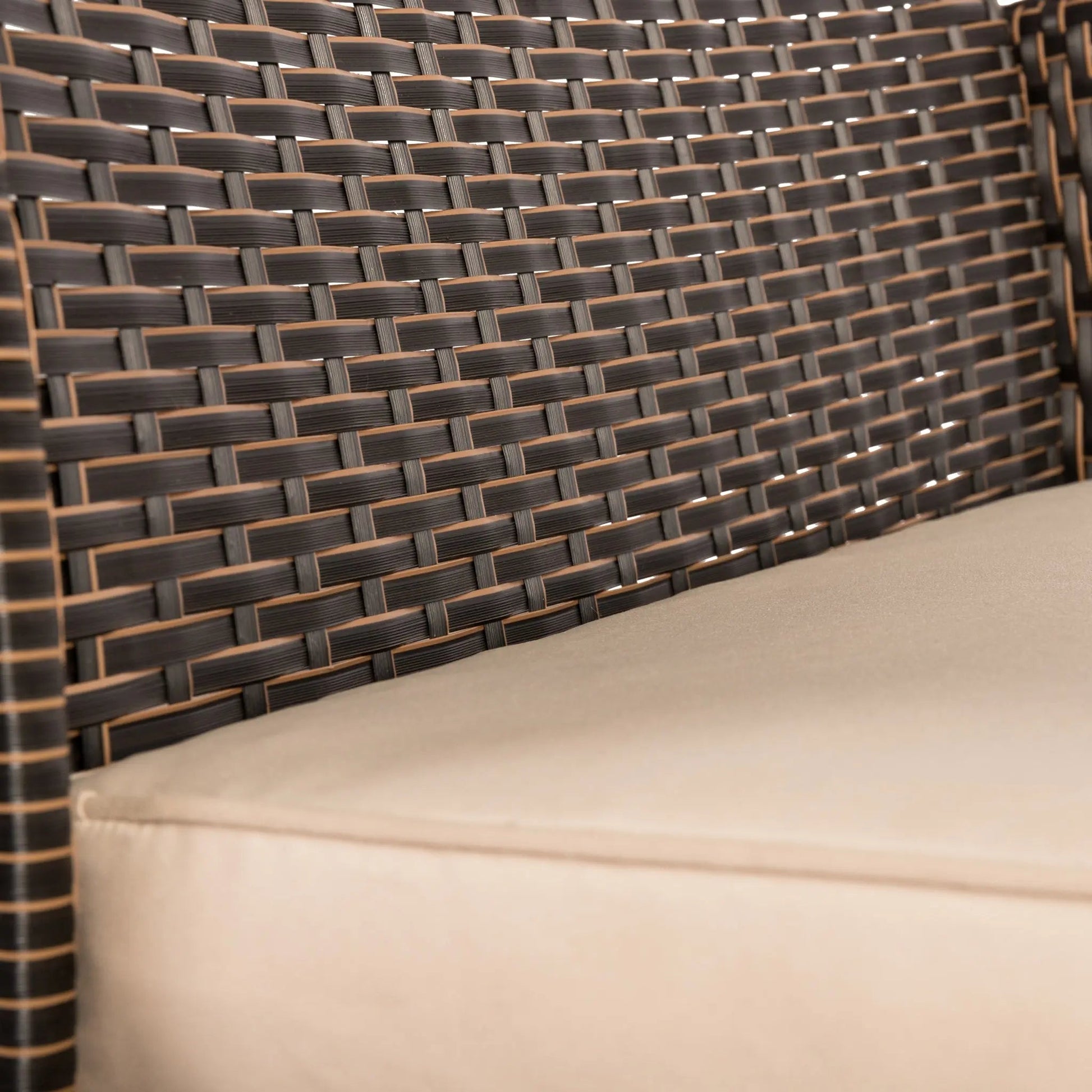 Bondi Wicker Outdoor Armchair wicker weave in dark brown synthetic rattan on Tampa Home & Garden Store