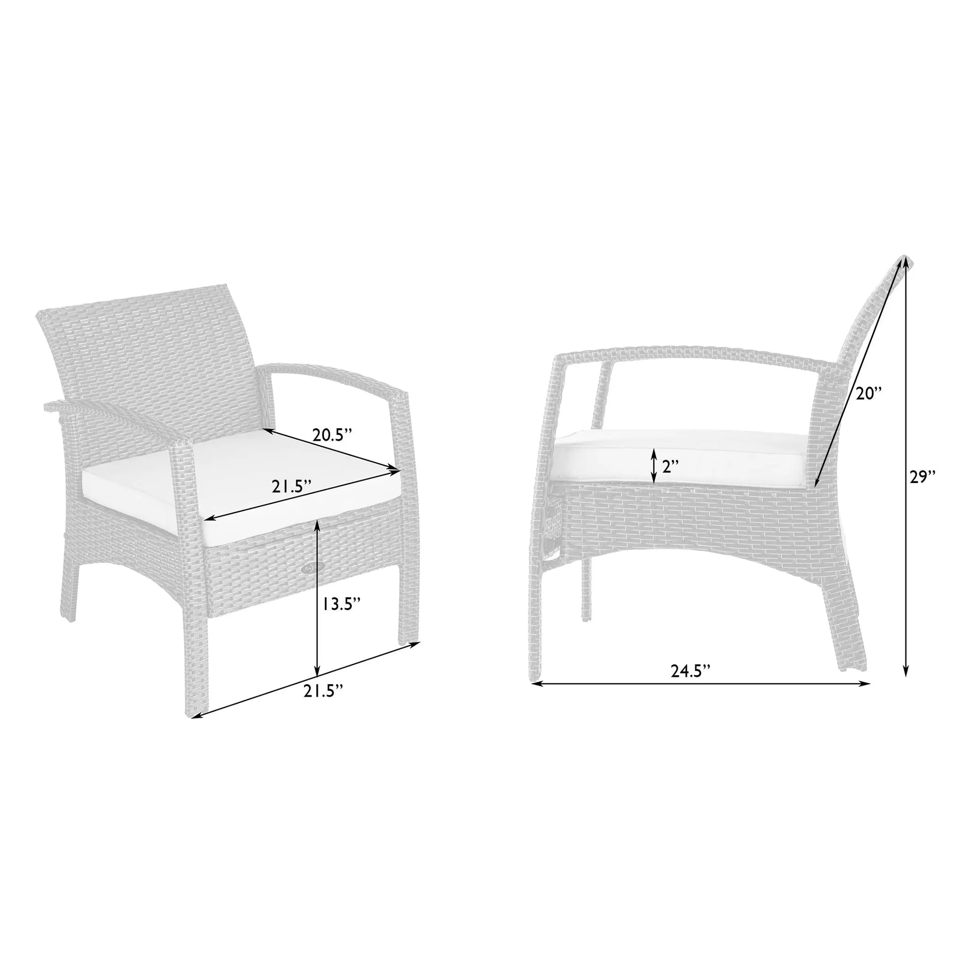 Bondi Wicker Outdoor Armchairs, two gray wicker outdoor chairs by Fire Sense/Balkene Home on Tampa Home & Garden Store