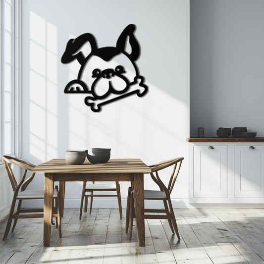 Bone-Holding Dog Metal Wall Art - Playful Pet Decor - KAF194 - Tampa Home & Garden Store