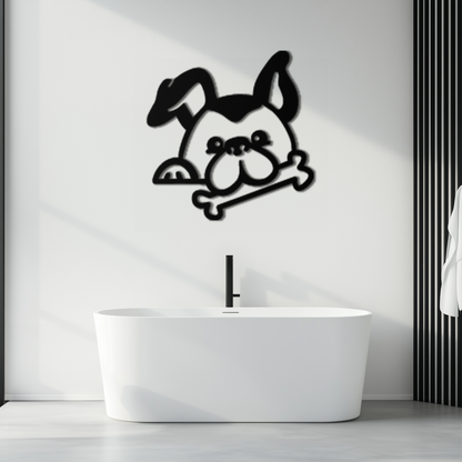 Bone-Holding Dog Metal Wall Art - Playful Pet Decor - KAF194 - Tampa Home & Garden Store