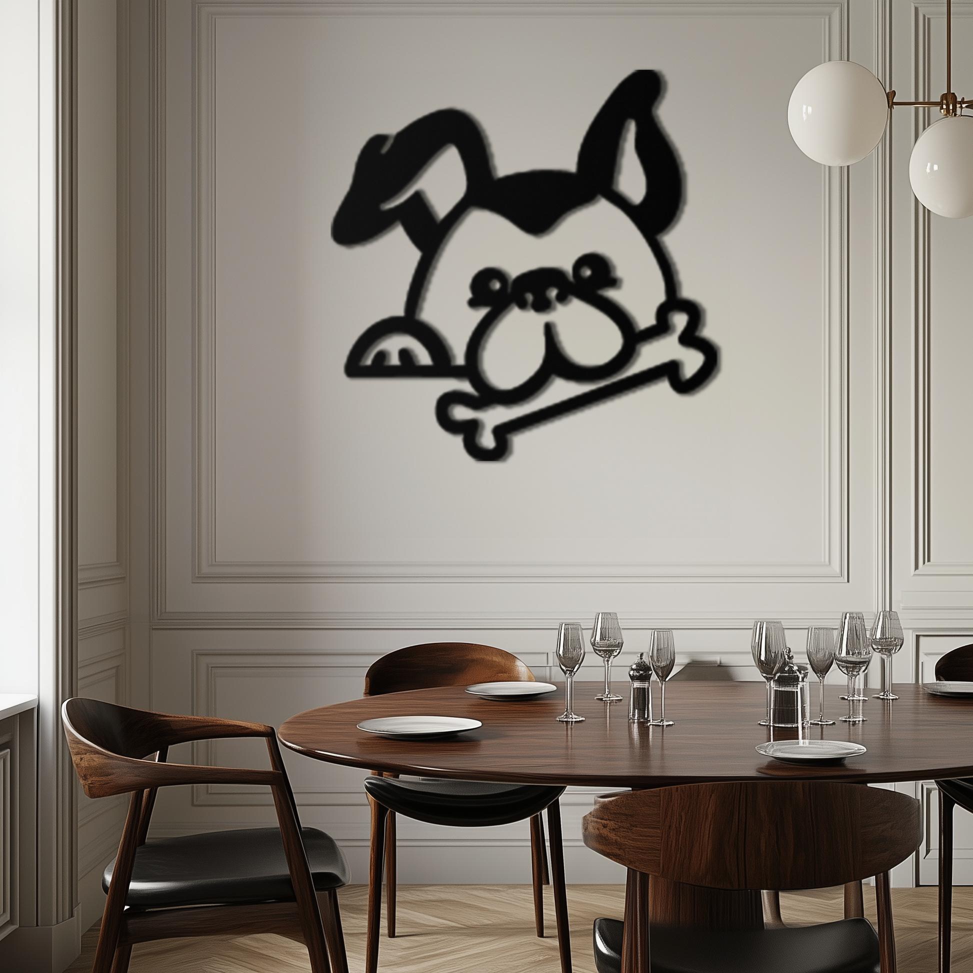 Bone-Holding Dog Metal Wall Art - Playful Pet Decor - KAF194 - Tampa Home & Garden Store