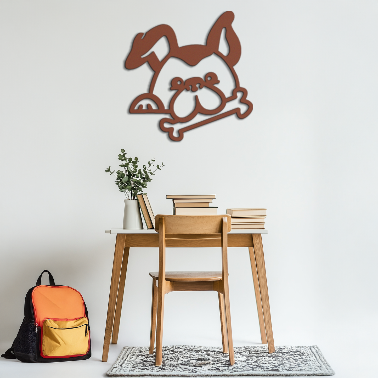 Bone-Holding Dog Metal Wall Art - Playful Pet Decor - KAF194 - Tampa Home & Garden Store