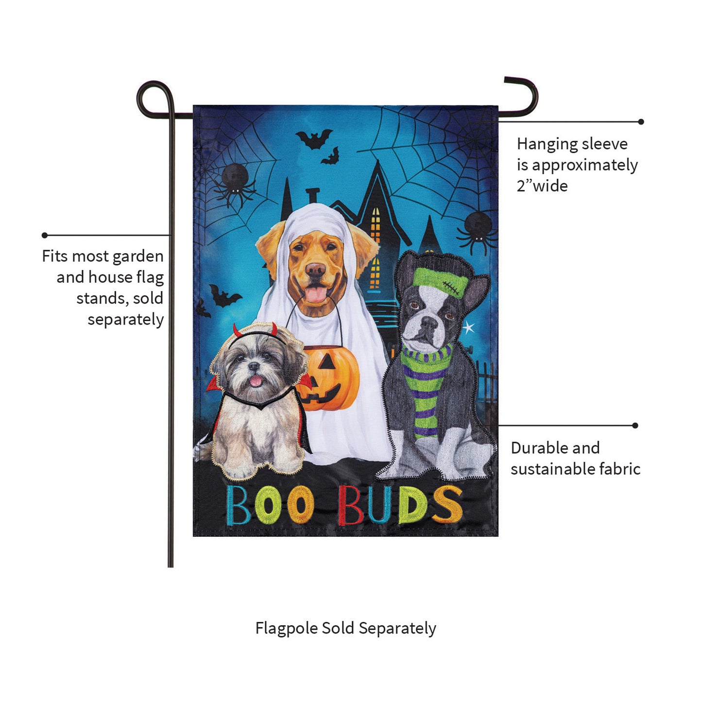 Boo Buds Applique Garden Flag - Tampa Home & Garden Store