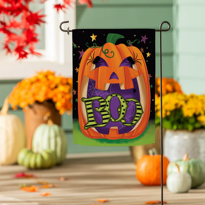 Boo Jack Pumpkin Suede Garden Flag - Tampa Home & Garden Store