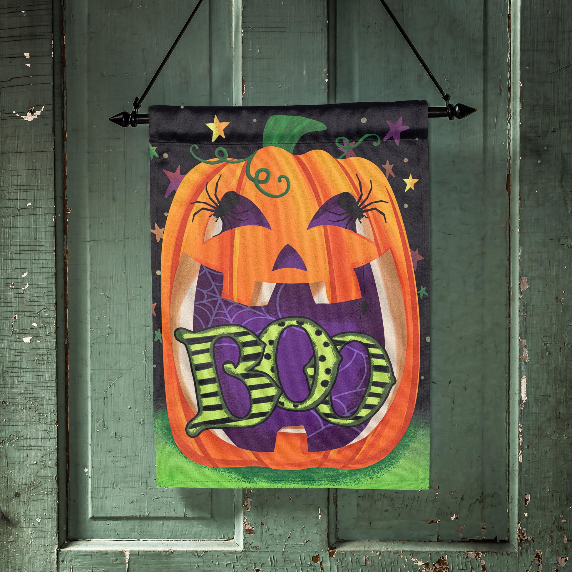Boo Jack Pumpkin Suede Garden Flag - Tampa Home & Garden Store