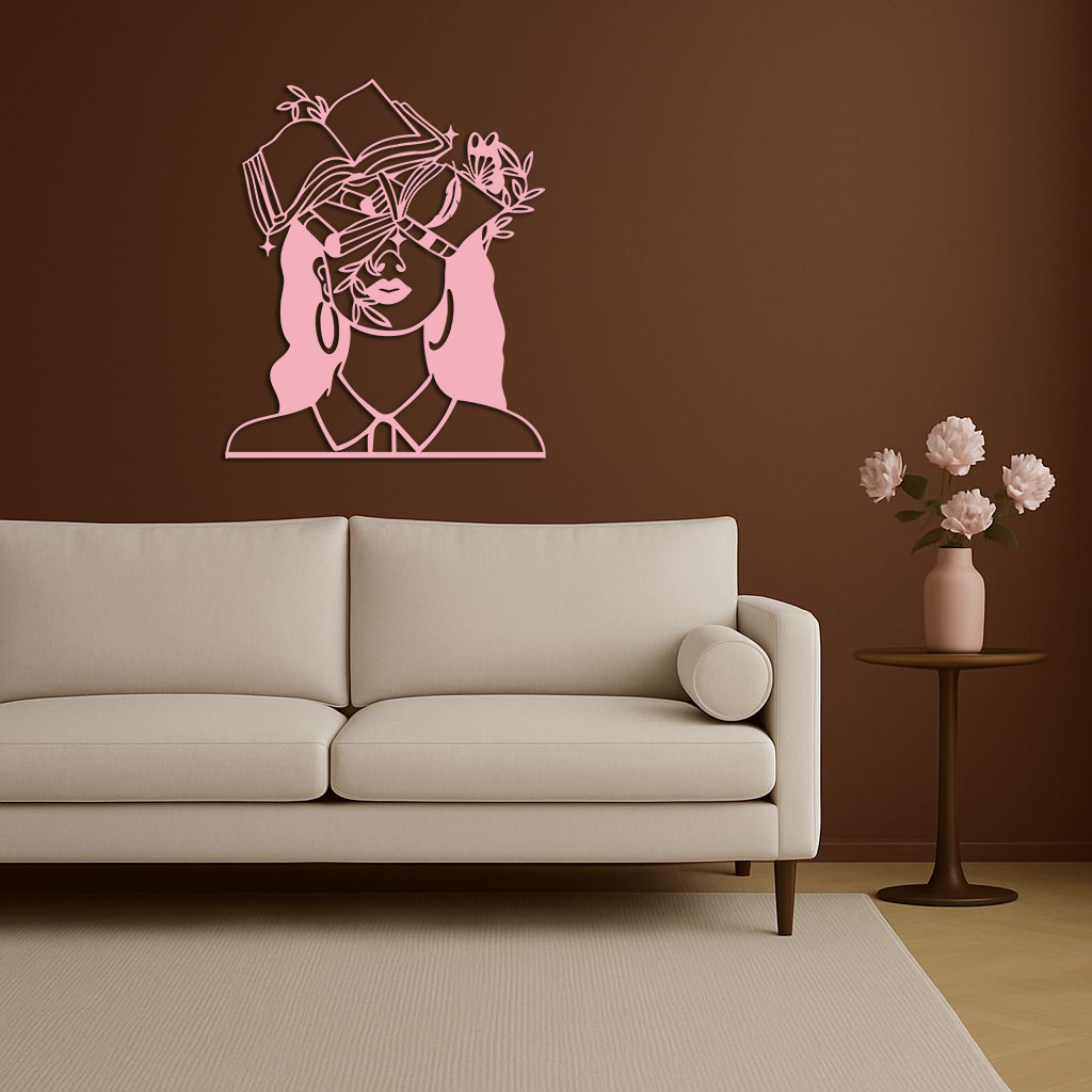 Book Lover Woman Silhouette Metal Wall Art – Reading & Knowledge Inspired Home Decor - KAFGP149 - Tampa Home & Garden Store