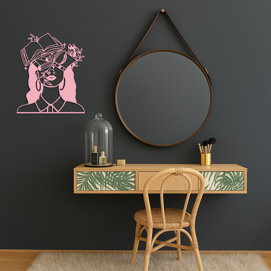 Book Lover Woman Silhouette Metal Wall Art – Reading & Knowledge Inspired Home Decor - KAFGP149 - Tampa Home & Garden Store