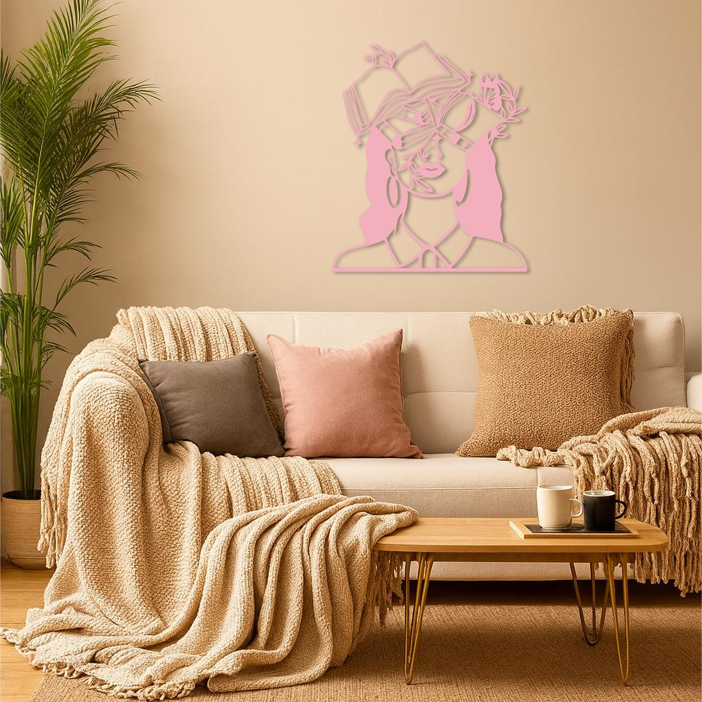Book Lover Woman Silhouette Metal Wall Art – Reading & Knowledge Inspired Home Decor - KAFGP149 - Tampa Home & Garden Store