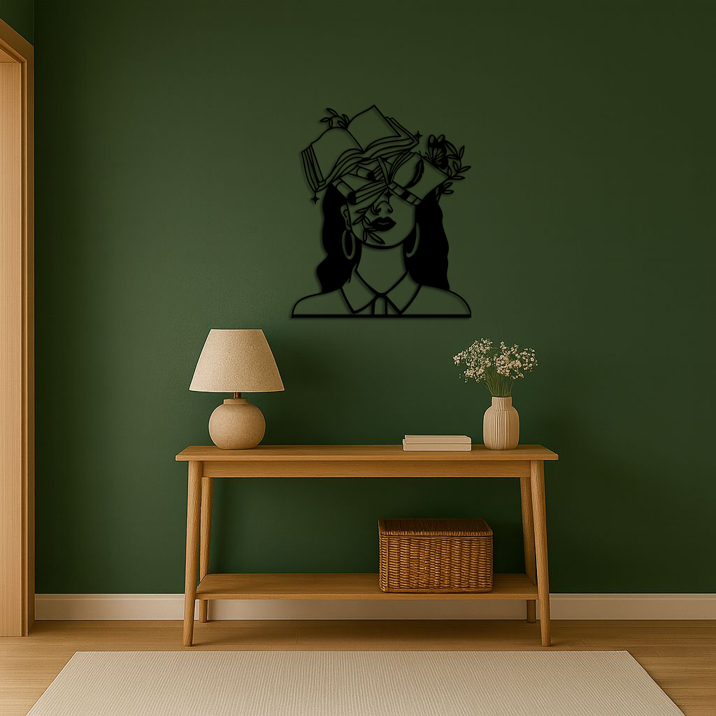 Book Lover Woman Silhouette Metal Wall Art – Reading & Knowledge Inspired Home Decor - KAFGP149 - Tampa Home & Garden Store