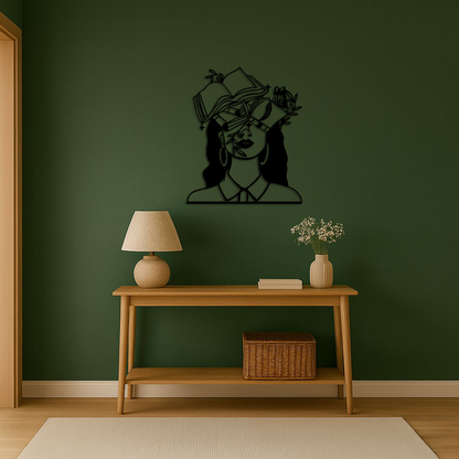 Book Lover Woman Silhouette Metal Wall Art – Reading & Knowledge Inspired Home Decor - KAFGP149 - Tampa Home & Garden Store