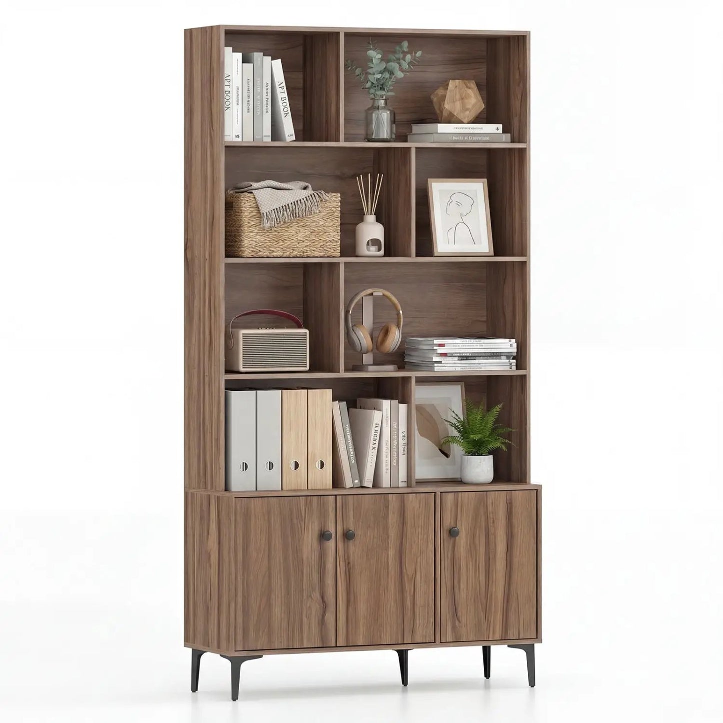 Bookshelf With 3 Doors and 2 Anti Tipping Kits