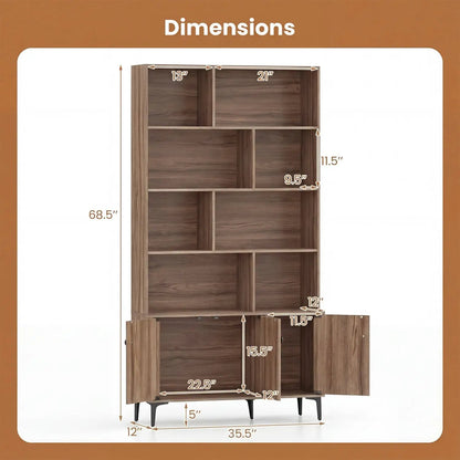 Bookshelf With 3 Doors and 2 Anti Tipping Kits
