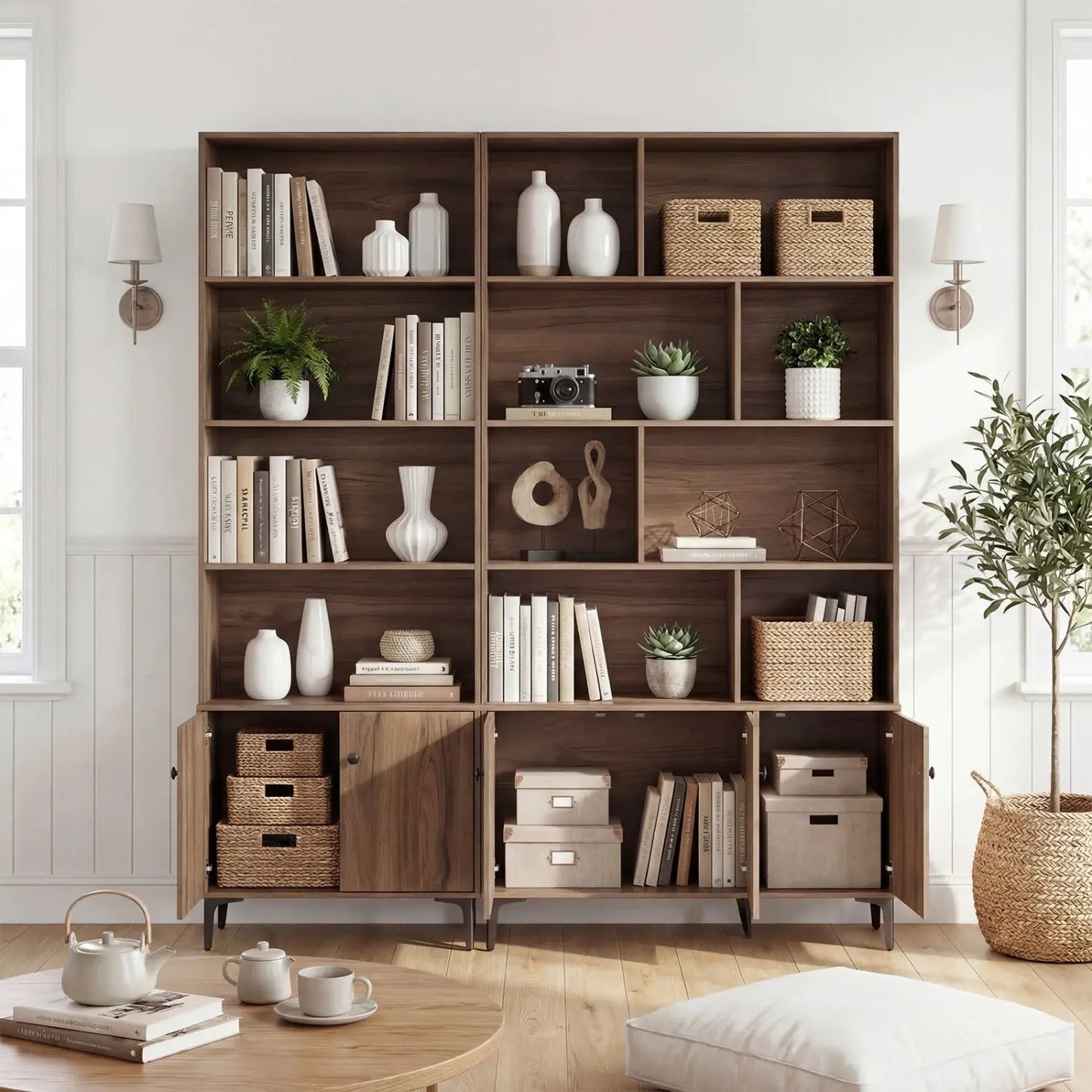 Bookshelf With 3 Doors and 2 Anti Tipping Kits
