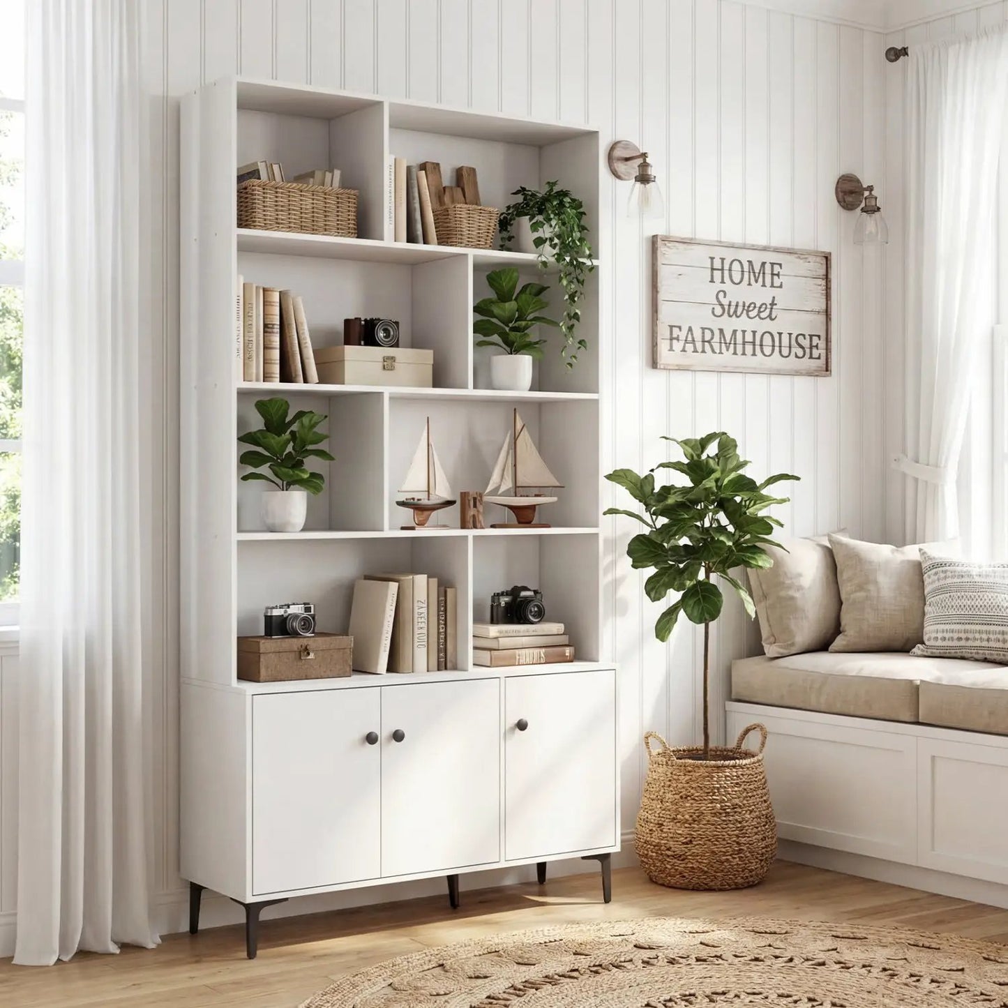 Bookshelf With 3 Doors and 2 Anti Tipping Kits