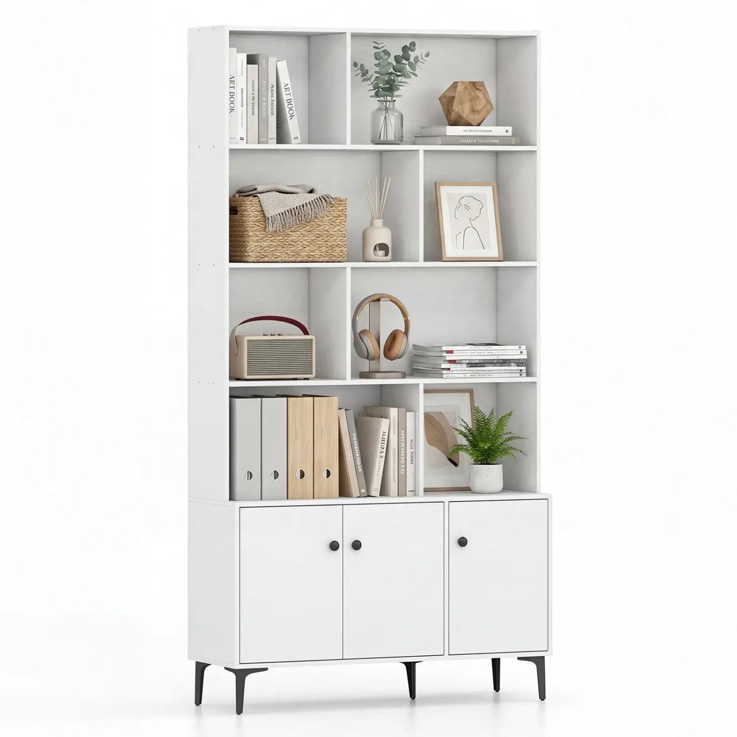 Bookshelf With 3 Doors and 2 Anti Tipping Kits